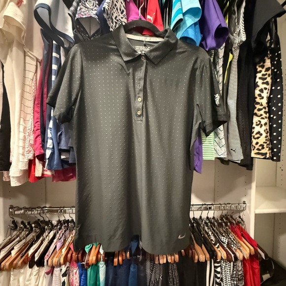 Nike Black Short Sleeve Polo Tee - Picture 1 of 2